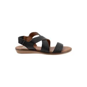 Bueno Black Leather Sandal Dawn